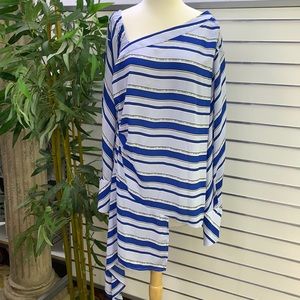 NWOT New York & Co Blue Striped Top